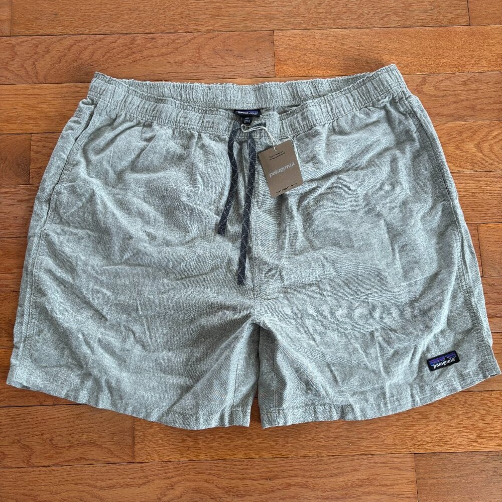 NEW Patagonia Baggies Naturals Shorts Mens XXL‎ Chambray Feather Grey Hemp Airy